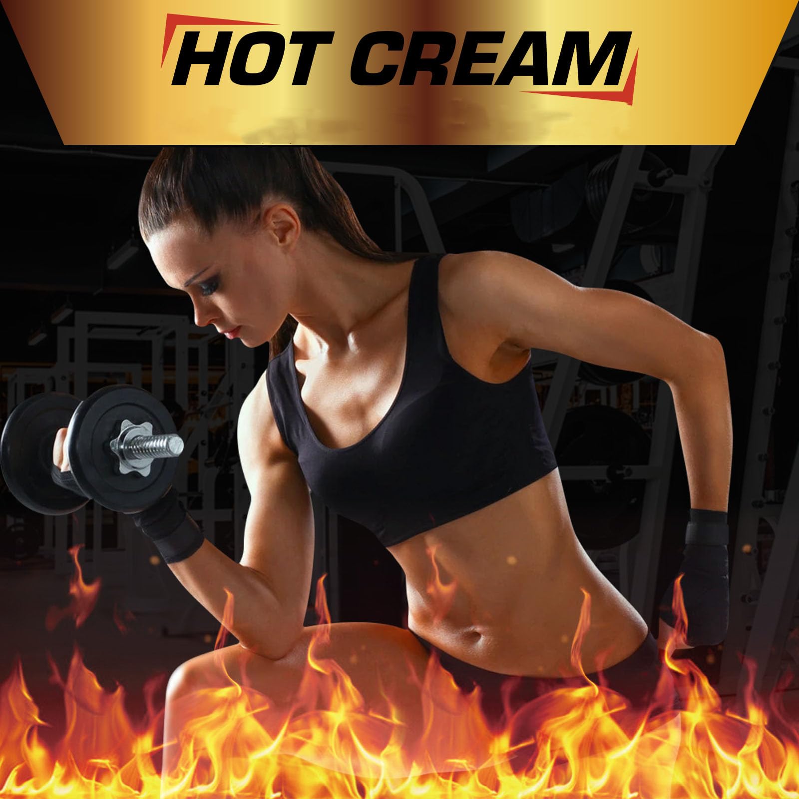 REBODUM Hot Sweat Cream on arms for upper body training and skin care