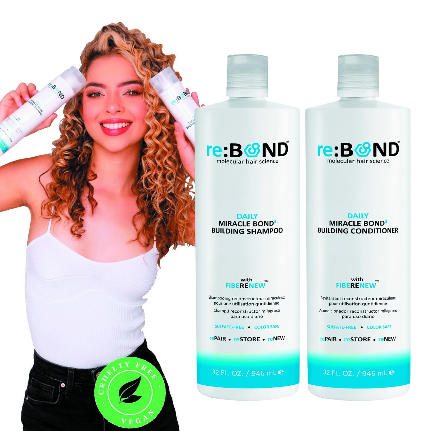 RE:BOND Daily Miracle Bond³ conditioner bottle pour for detangling ease