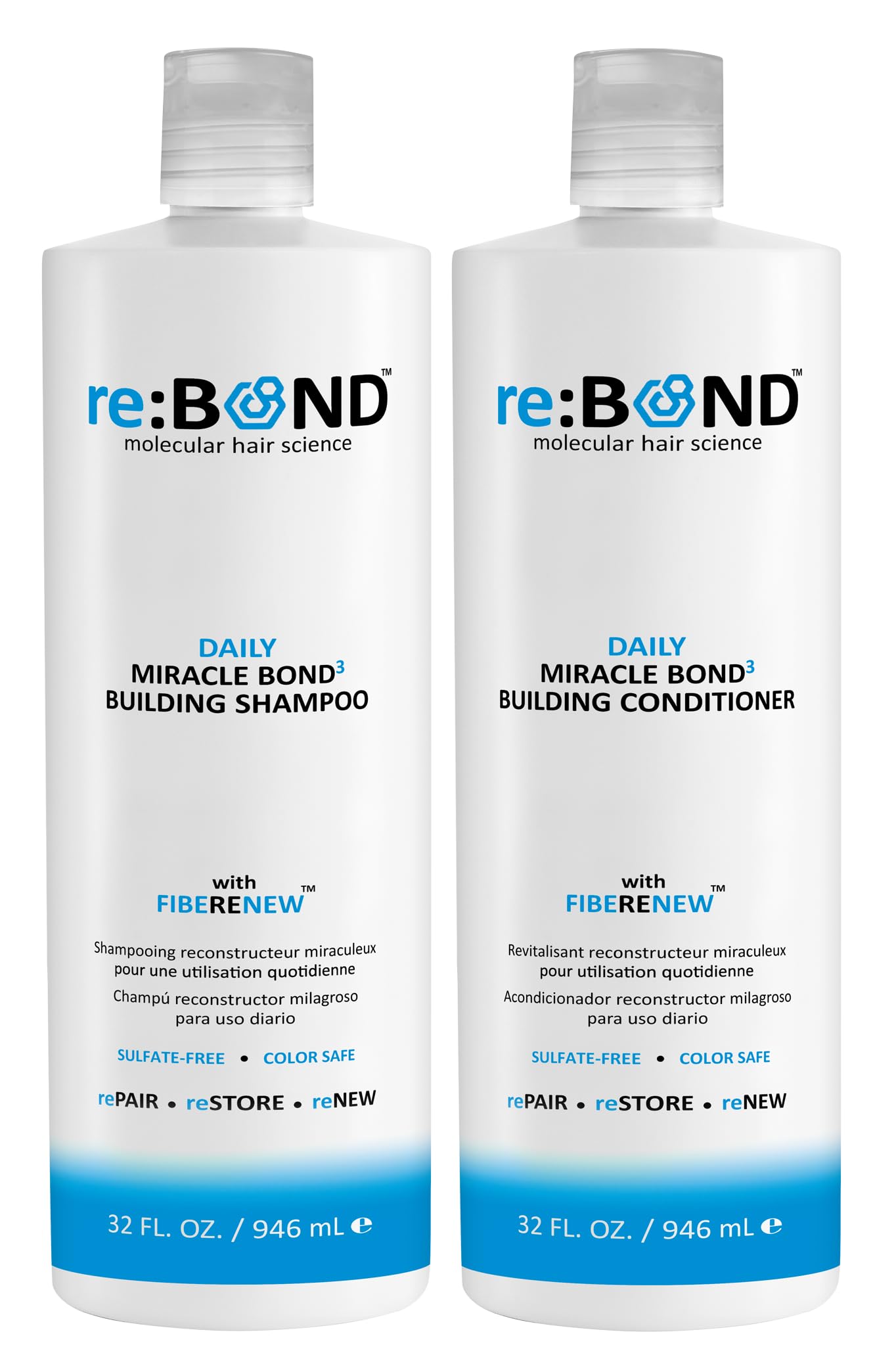 RE:BOND Daily Miracle Bond³ shampoo bottle pour for smooth cleansing