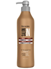 RECAMIER Hydra Repair Shampoo bottle showcases gentle cleansing for dry, damaged hair.