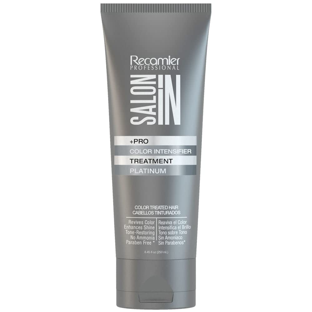 Recamier Platinum Color Intensifier, bouteille élégante pour raviver les reflets et neutraliser le jaune.