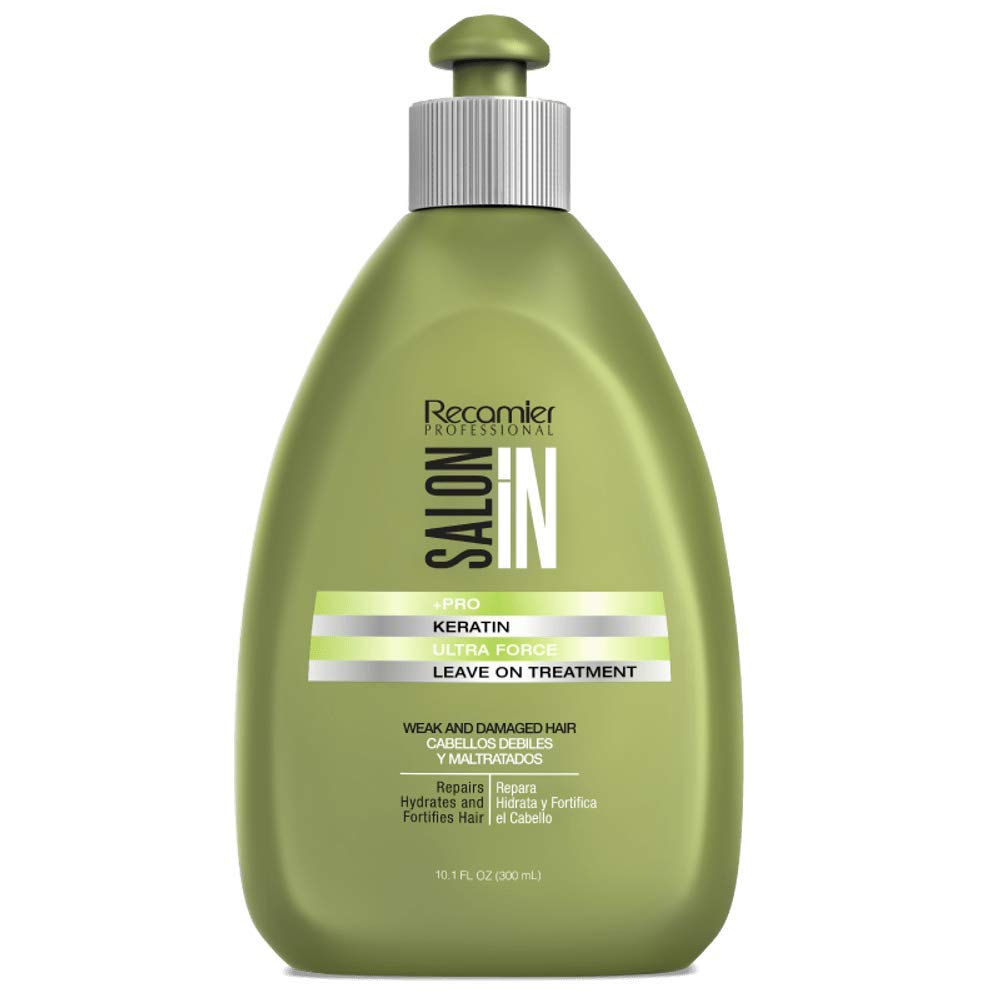 RECAMIER PROFESSIONAL SALON IN +Pro Keratin Ultra Force kit lifestyle shot with shiny, healthier-looking hair.