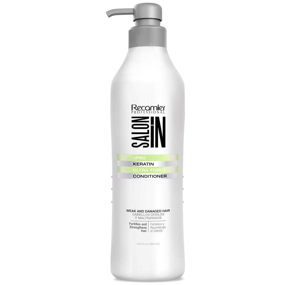 RECAMIER PROFESSIONAL SALON IN +Pro Keratin Ultra Force hair mask jar shows deep repair potential.