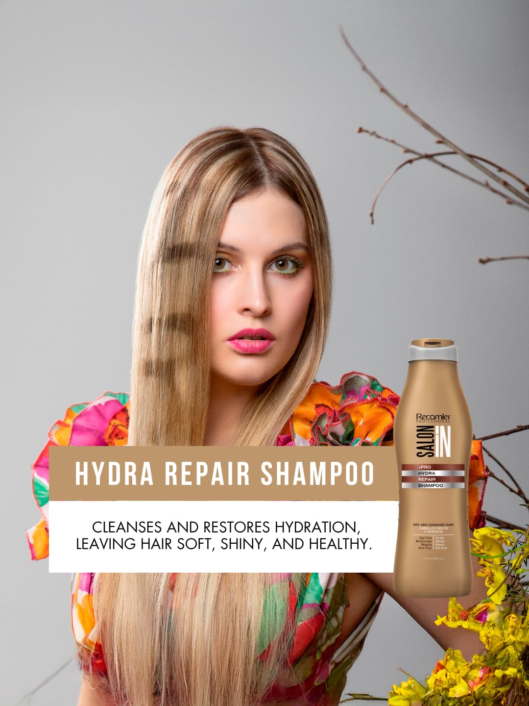 Recamier Hydra Repair Shampoo creamy texture close-up indicating smoothing and manageability