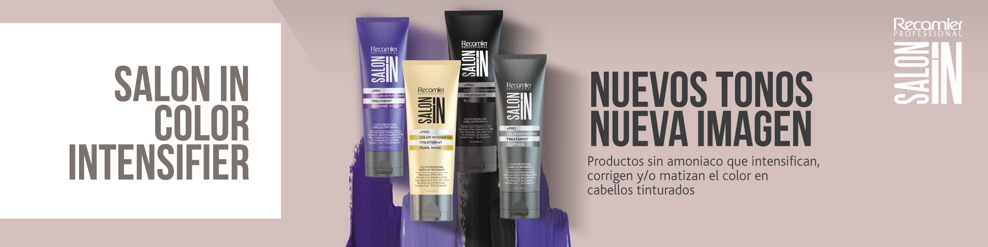 RECAMIER SalonIn Platinum color intensifier mask application on hair.