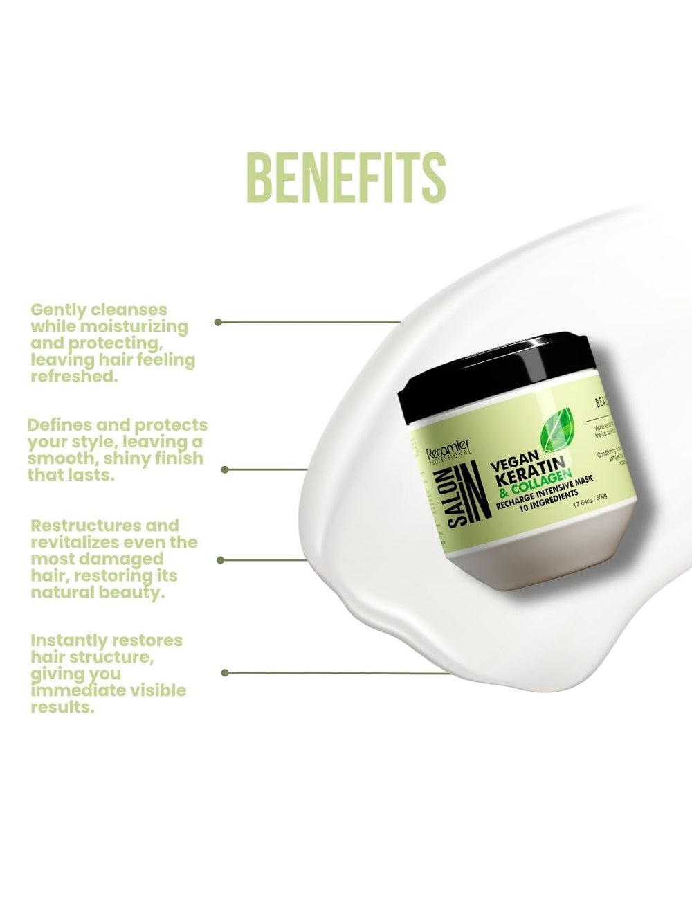 RECAMIER ingredients including biotin and oils support nourishment and shine.