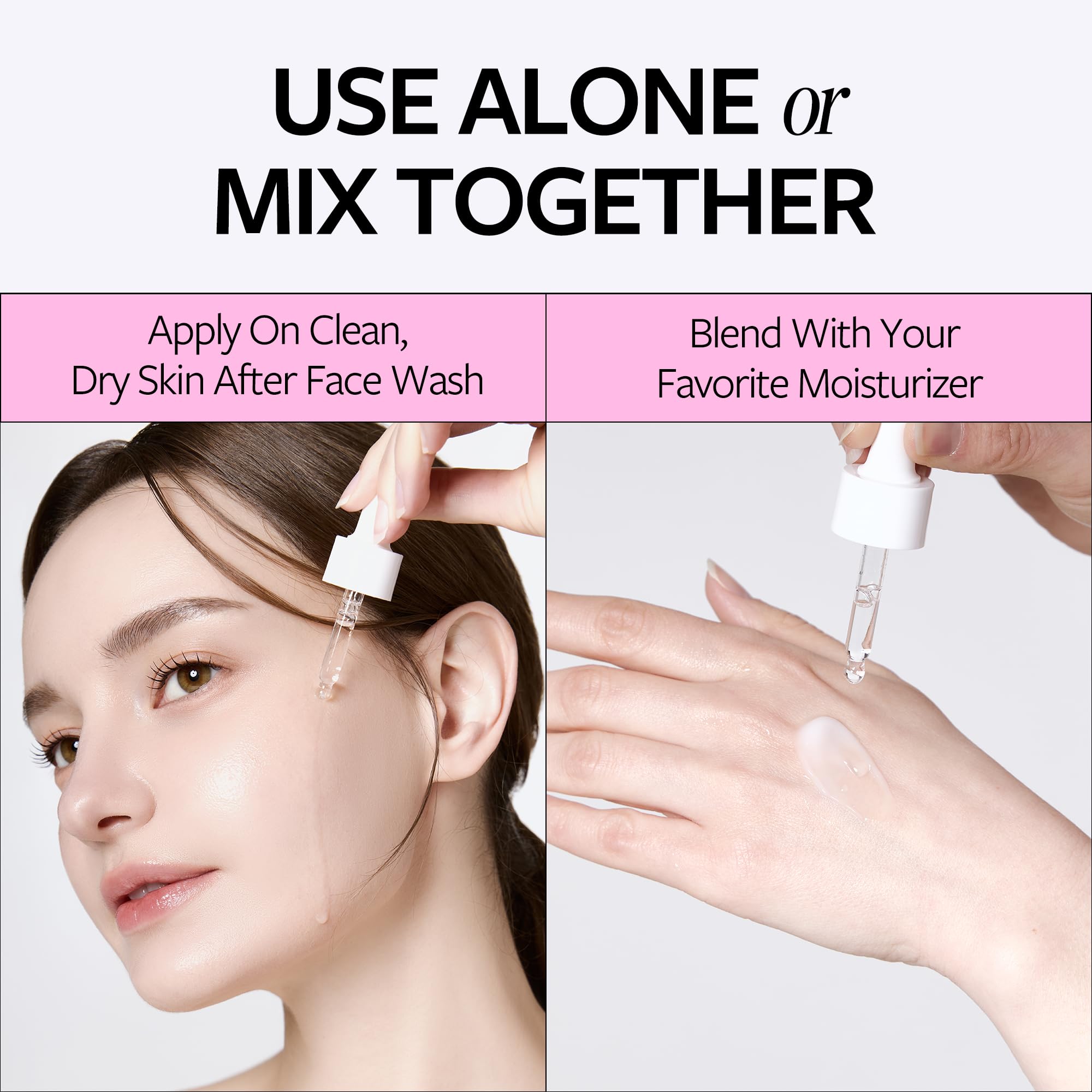 RE:CIPE Volufiline ampoule dispensing into moisturizer for DIY skincare.