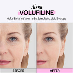 RE:CIPE Volufiline ampoule label close-up shows a clean two-ingredient formula.