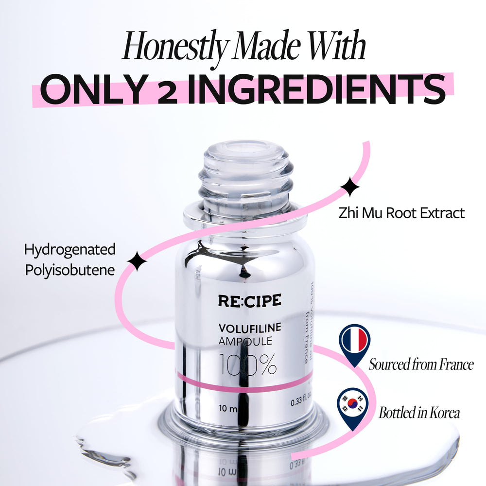 RE:CIPE Volufiline ampoule pour dropper close-up for precise dosage.