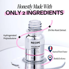 RE:CIPE Volufiline ampoule pour dropper close-up for precise dosage.