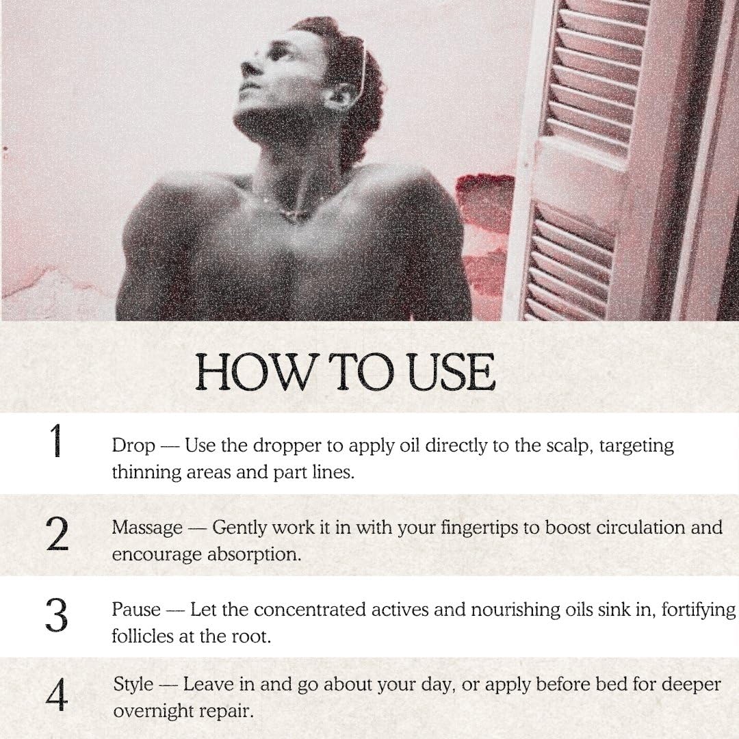 Reclaim Gang model applying serum to scalp during routine.