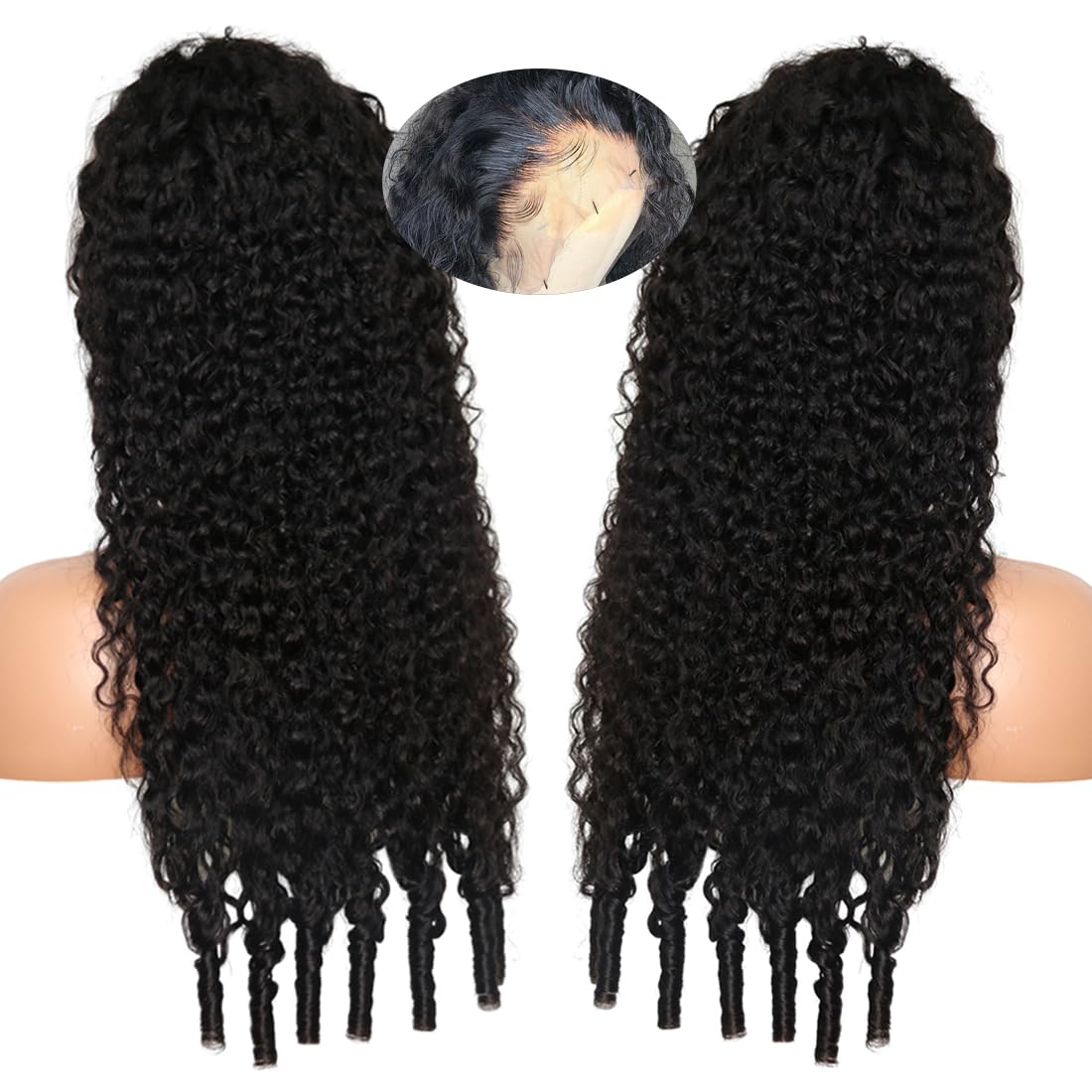 Recomtic Burmese curly wig side part demonstrates breathable cap and volume.