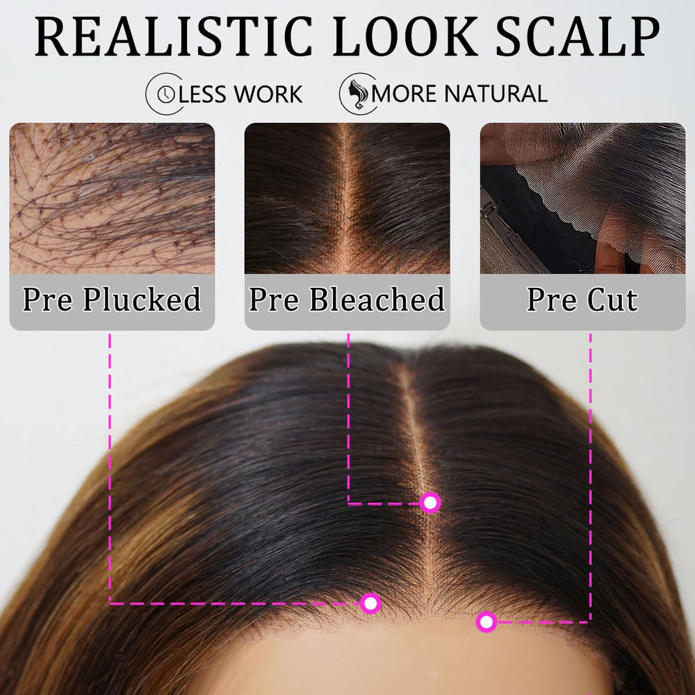 RECOOL bob wig pre-plucked and bleached knots for seamless styling.