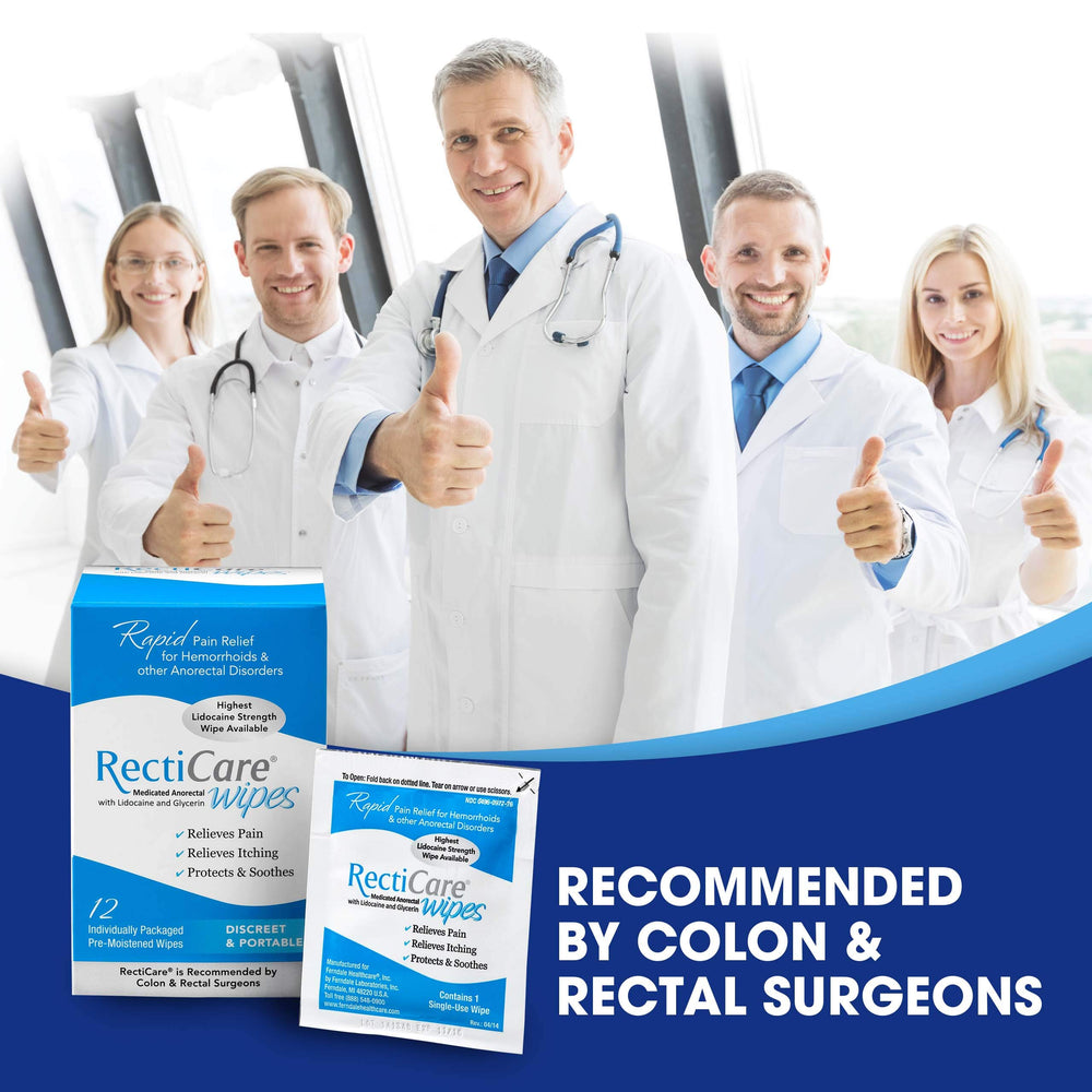 RectiCare doctor-recommendation seal signaling professional trust.