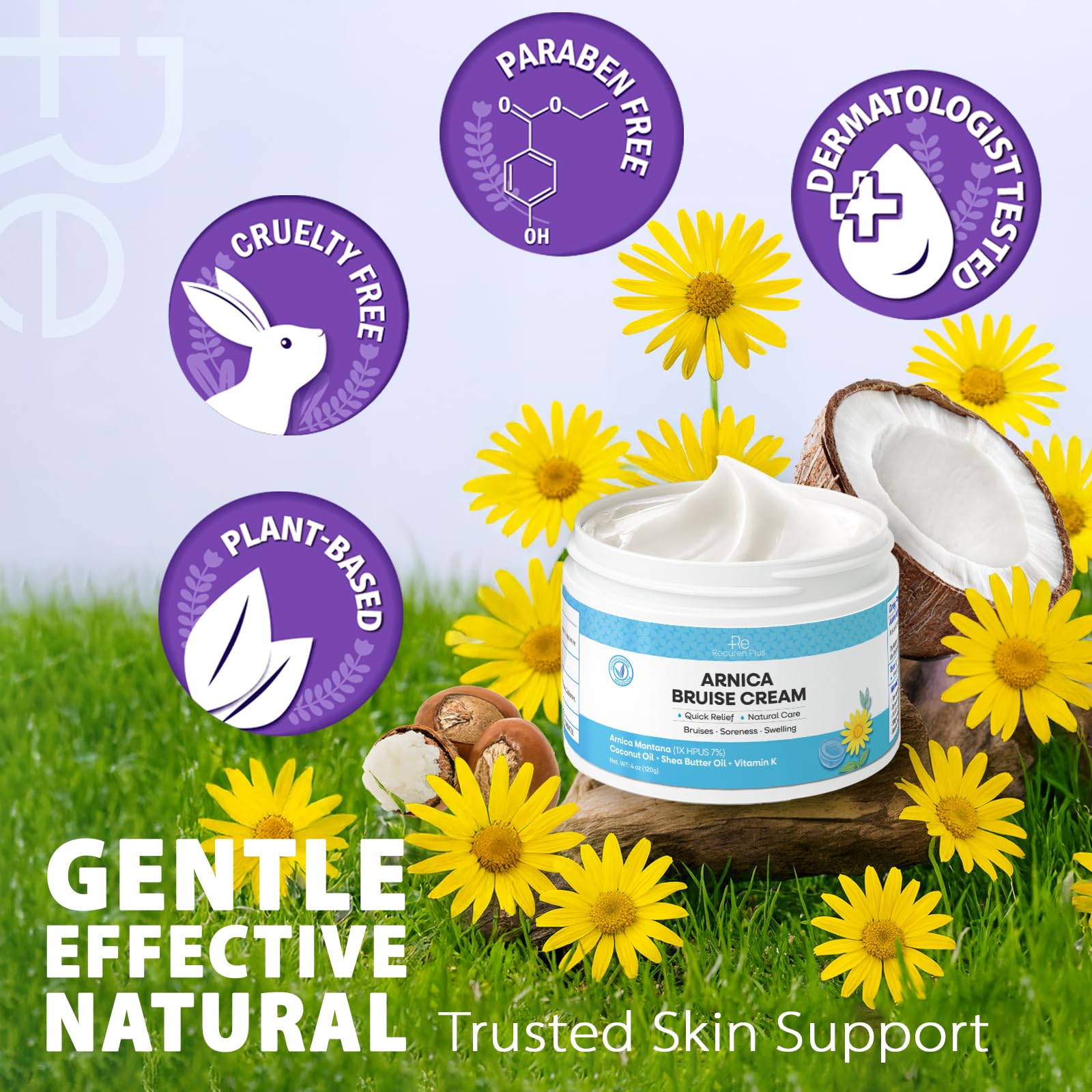 Recuren Plus Arnica Cream applied after exercise to ease swelling
