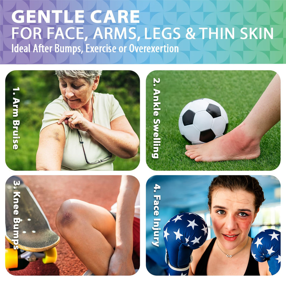 Packaging of Recuren Plus Arnica Bruise Cream highlighting daily skin care application