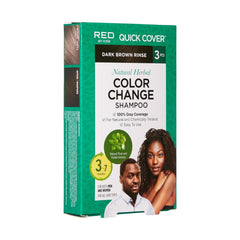 Red by Kiss Color Change Shampoo Natural Black for gray coverage in minutes.