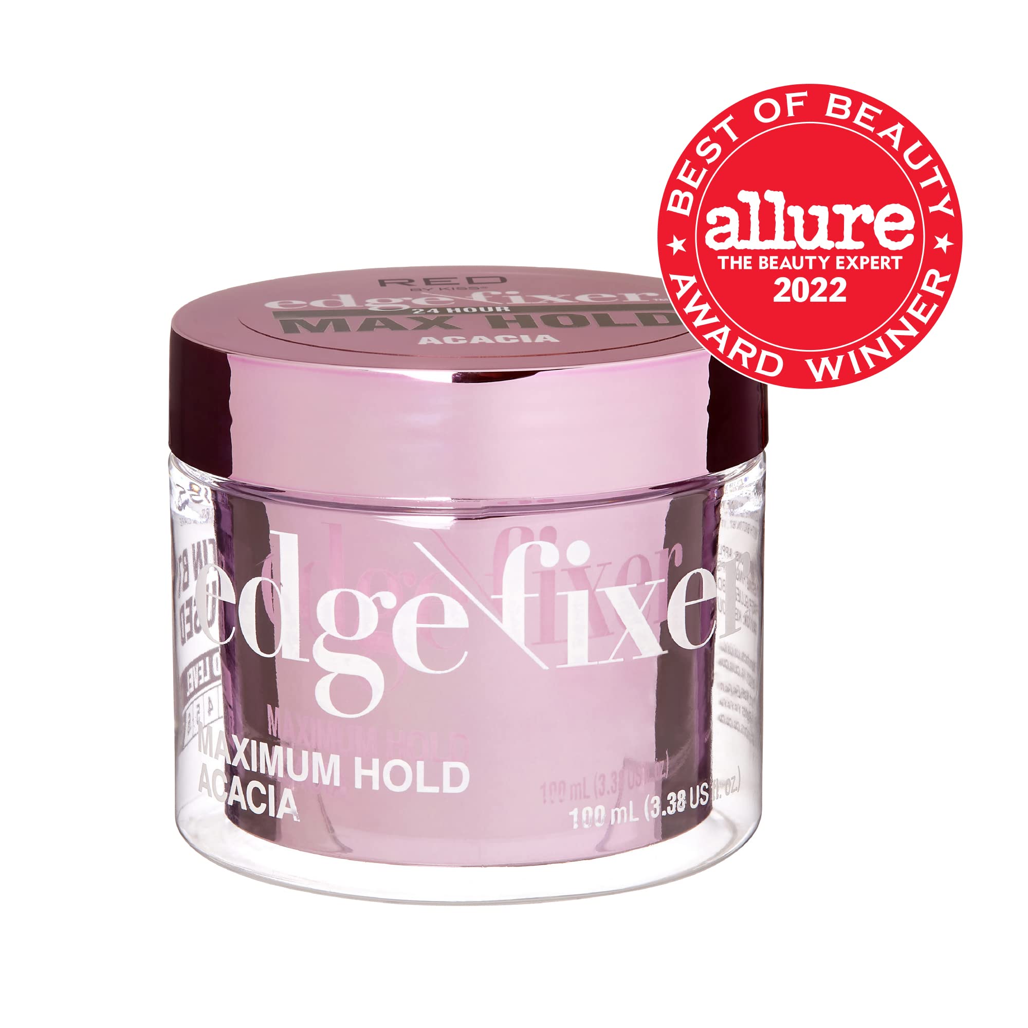 Applying Red by Kiss Edge Fixer along the hairline for a neat look