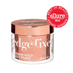 Close-up of Red by Kiss Edge Fixer prevents flaking for natural edges
