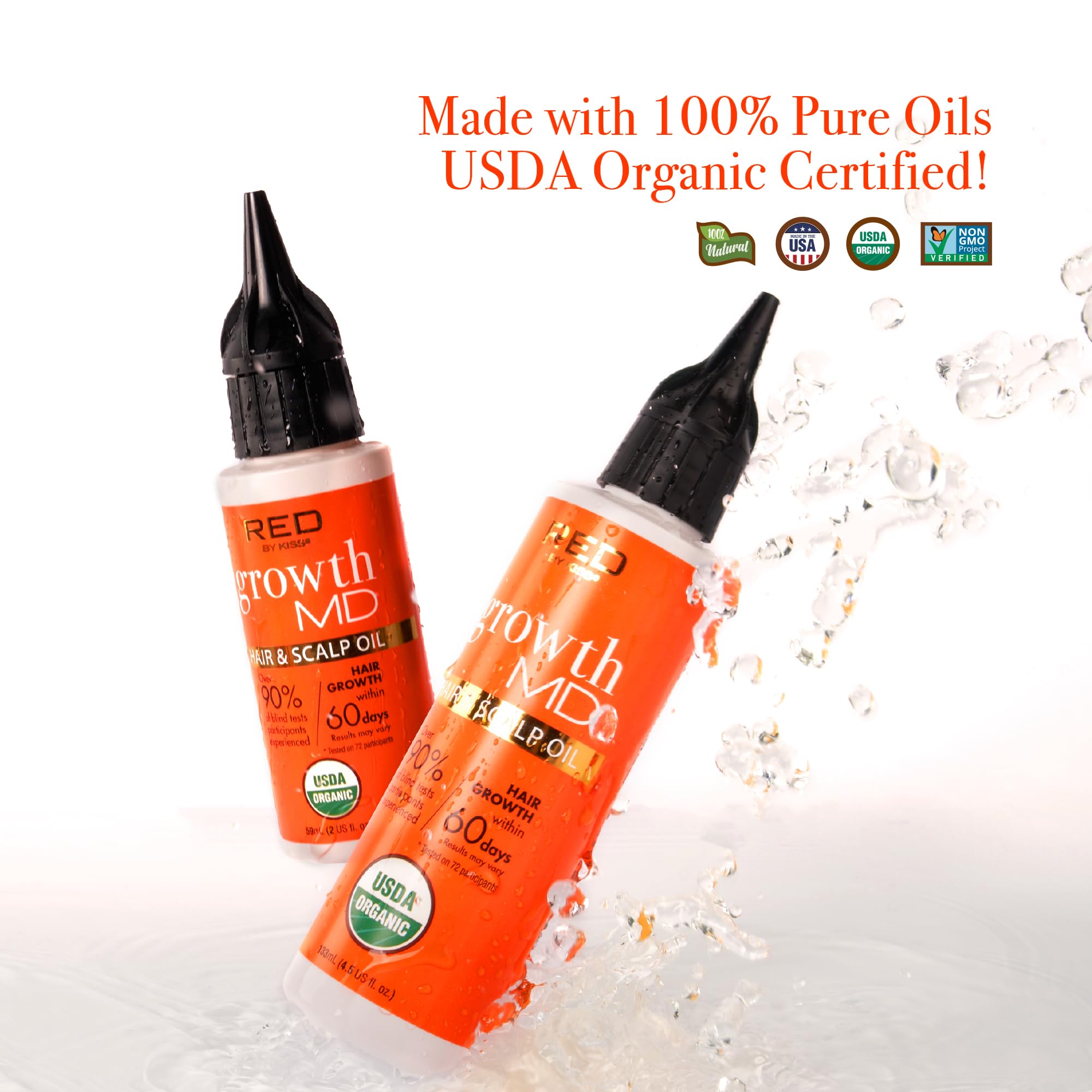 Red by Kiss Growth MD application pump demonstrating easy daily use.