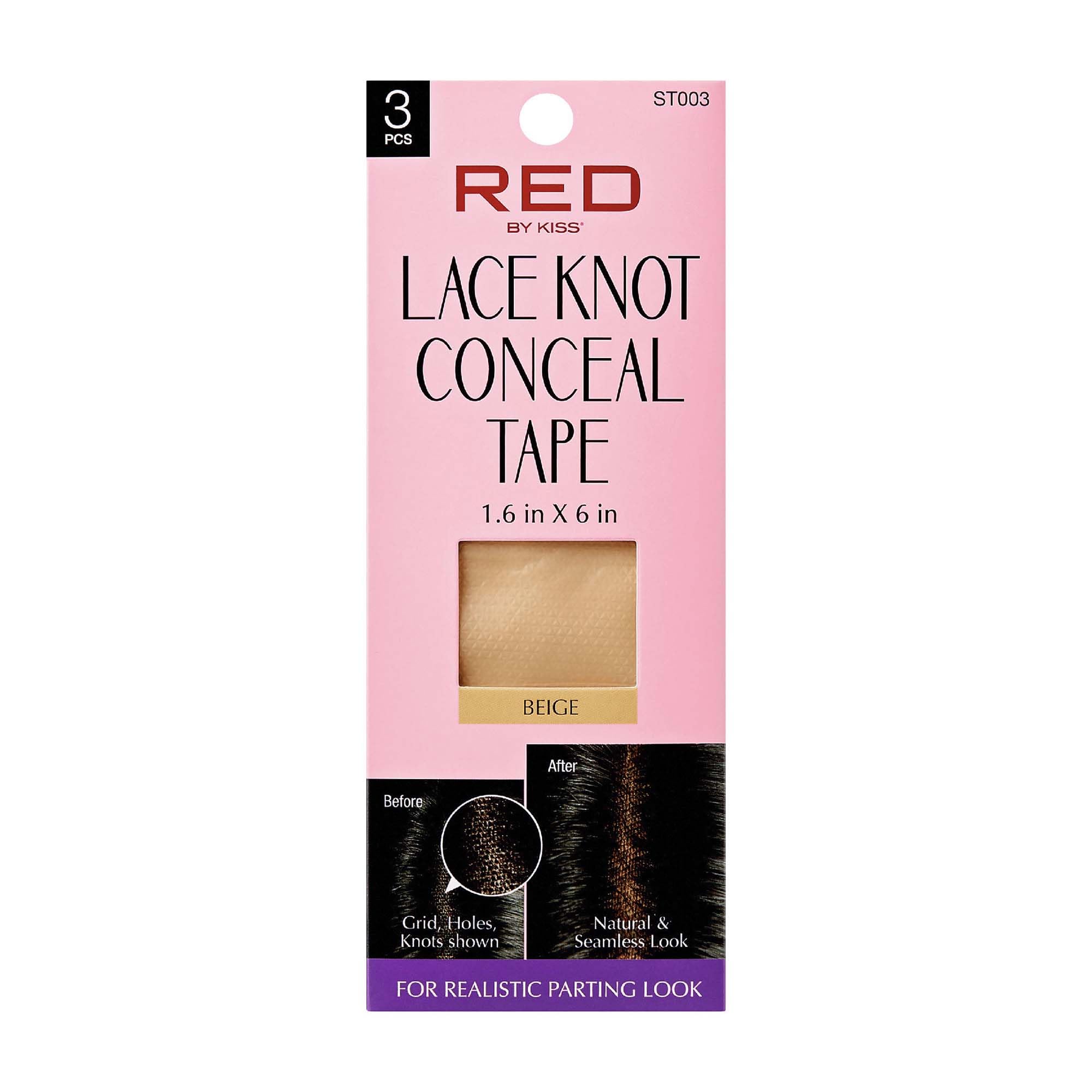 Red by Kiss lace knot conceal tape roll shown for durable hold