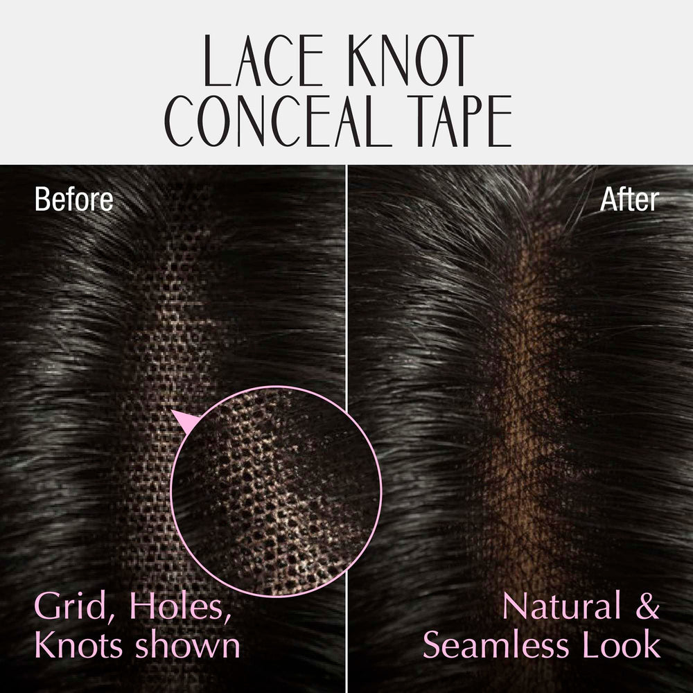 Red by Kiss lace knot conceal tape on wig grid hidden detail