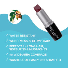 Red by Kiss Quick Cover Root Touch Up Stick blends with natural hair textures for seamless coverage.