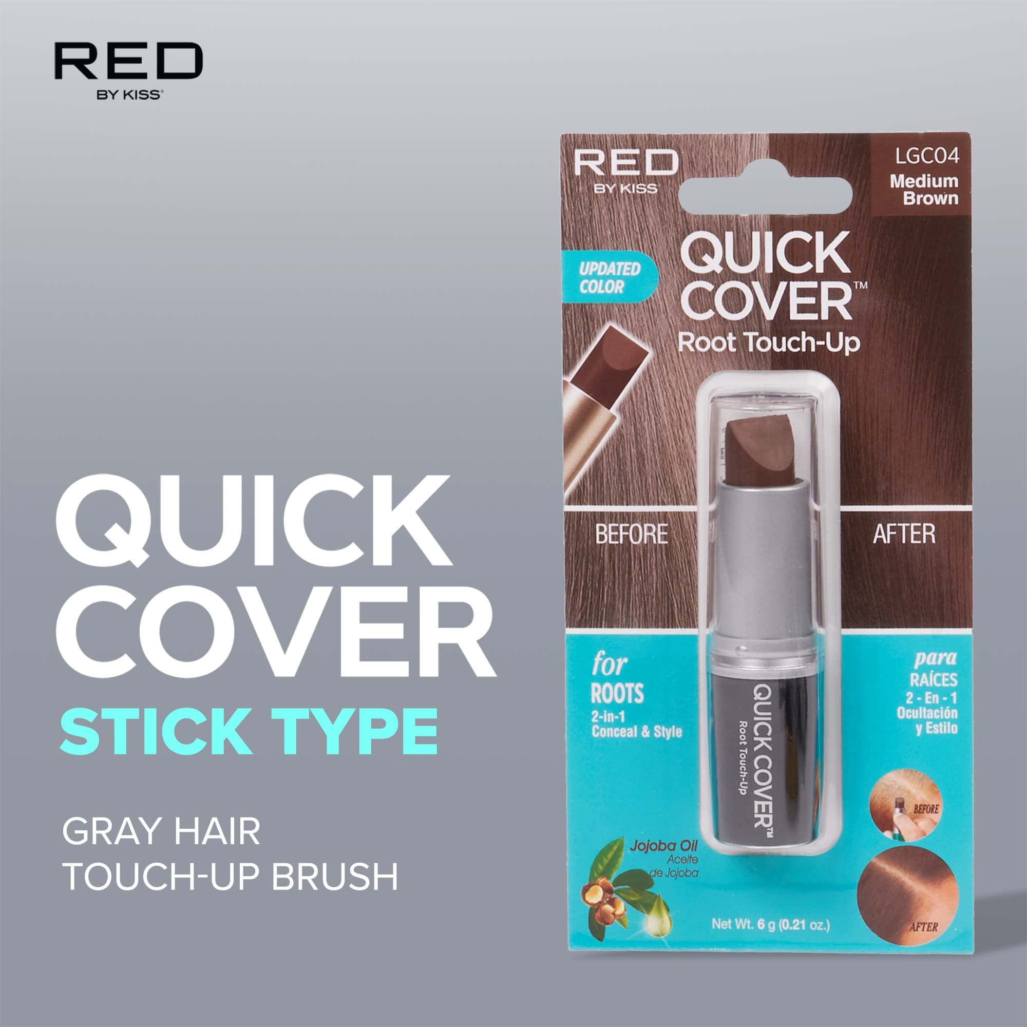 Red by Kiss Root Touch Up Stick built-in brush tip for precise application