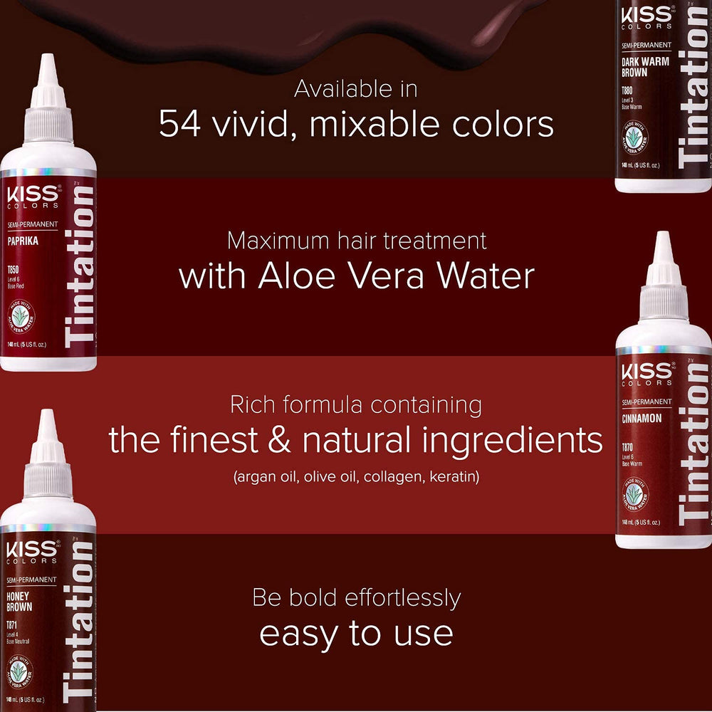 Red by Kiss Tintation Argan Oil conditioning formula visible in bottle