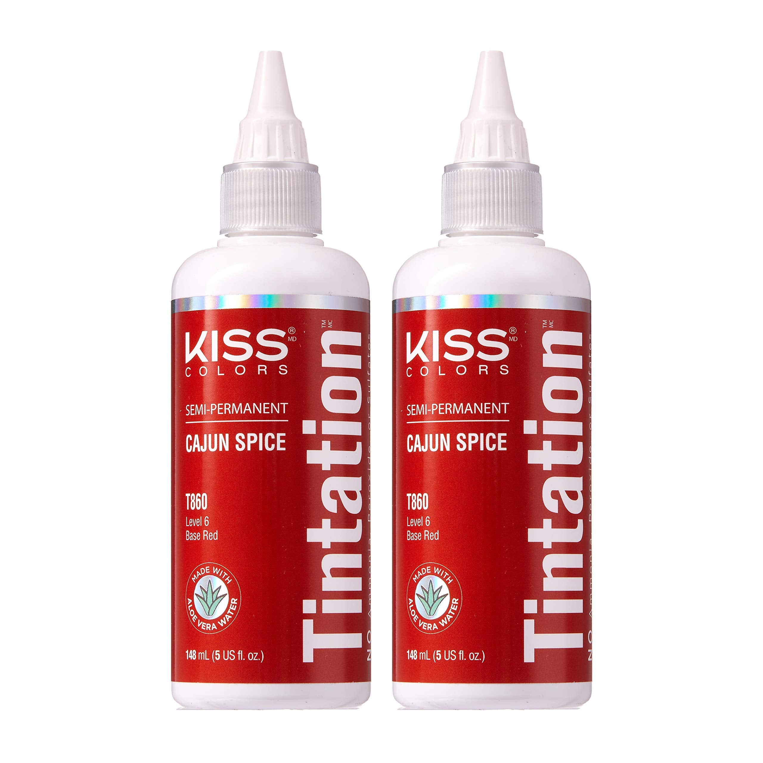 Red by Kiss Tintation Cajun Spice bottle pour delivers bold color option