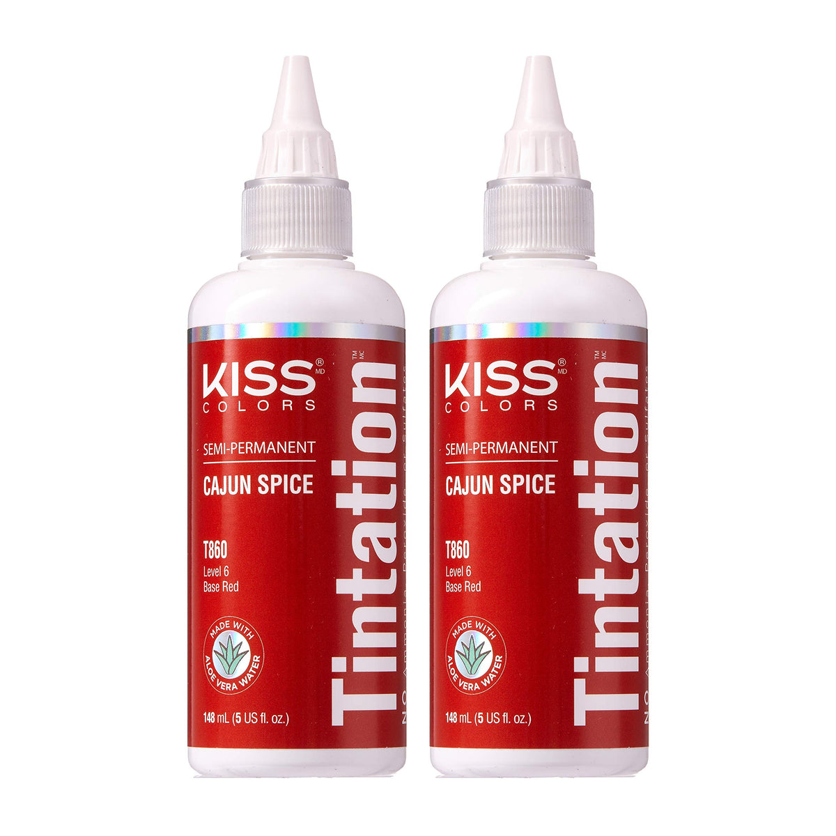 Red by Kiss Tintation Cajun Spice bottle pour delivers bold color option