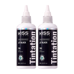 Red by Kiss Tintation jet black bottle close-up showcases bold semi-permanent color.
