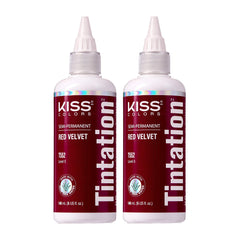 Red by Kiss Tintation velvet bottle pour showing bold color option.