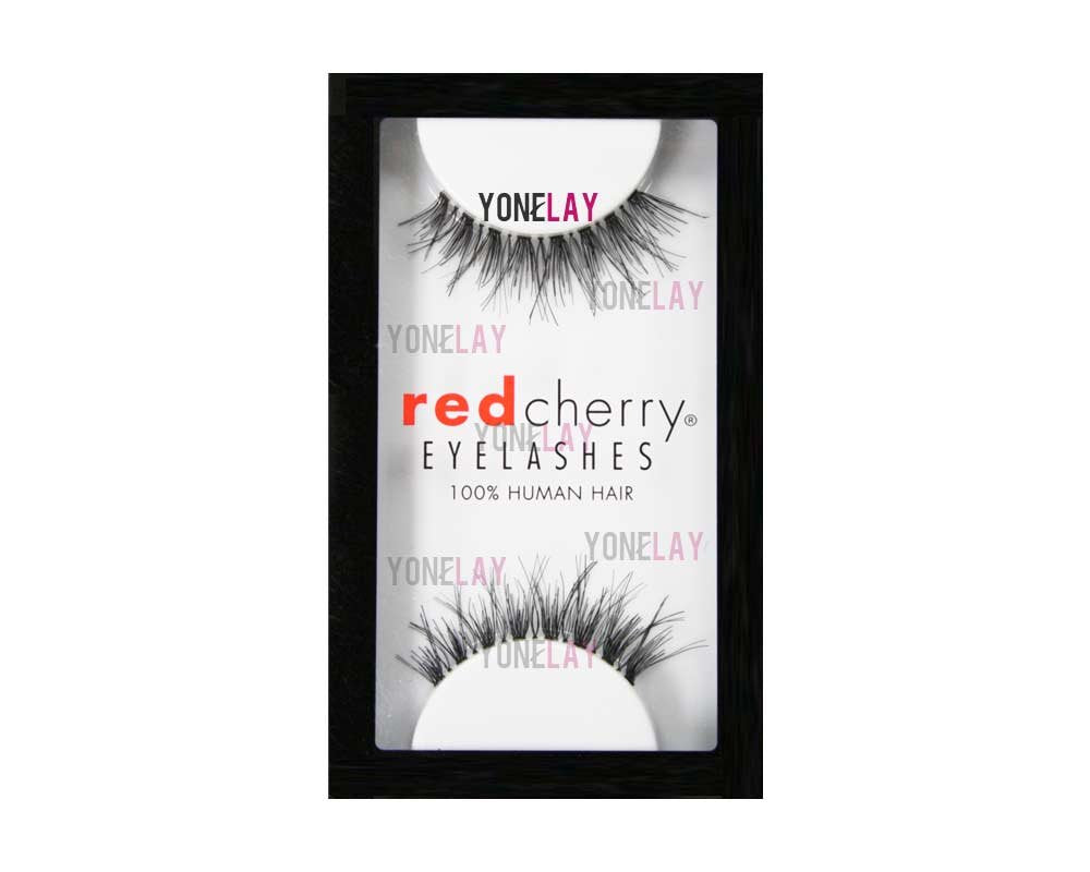 Red Cherry false eyelashes, pack of 10 pairs, for natural daily wear and easy application.