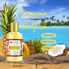 Red Rose Naturals Pineapple Body Oil application on skin shows smooth spread and lasting moisture.