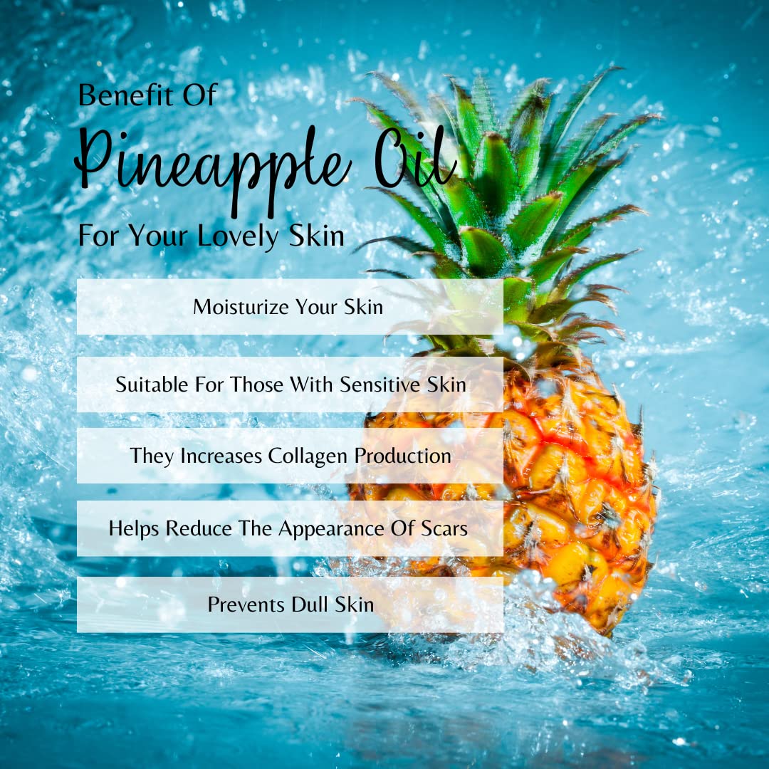 Red Rose Naturals Pineapple Body Oil texture reveals non-greasy, fast-absorbing formula.