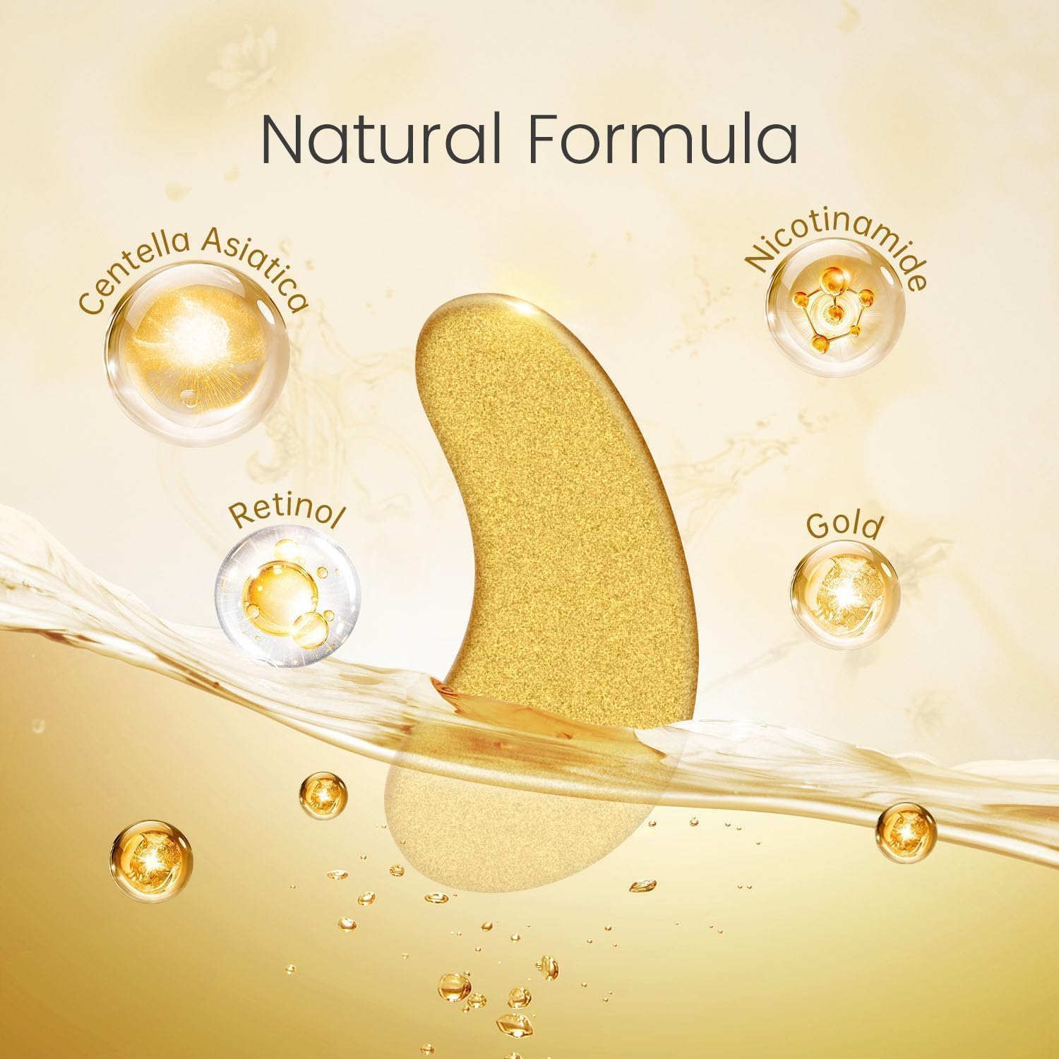 REDANHA 24K gold under-eye patch applied to the under-eye area for smoothing