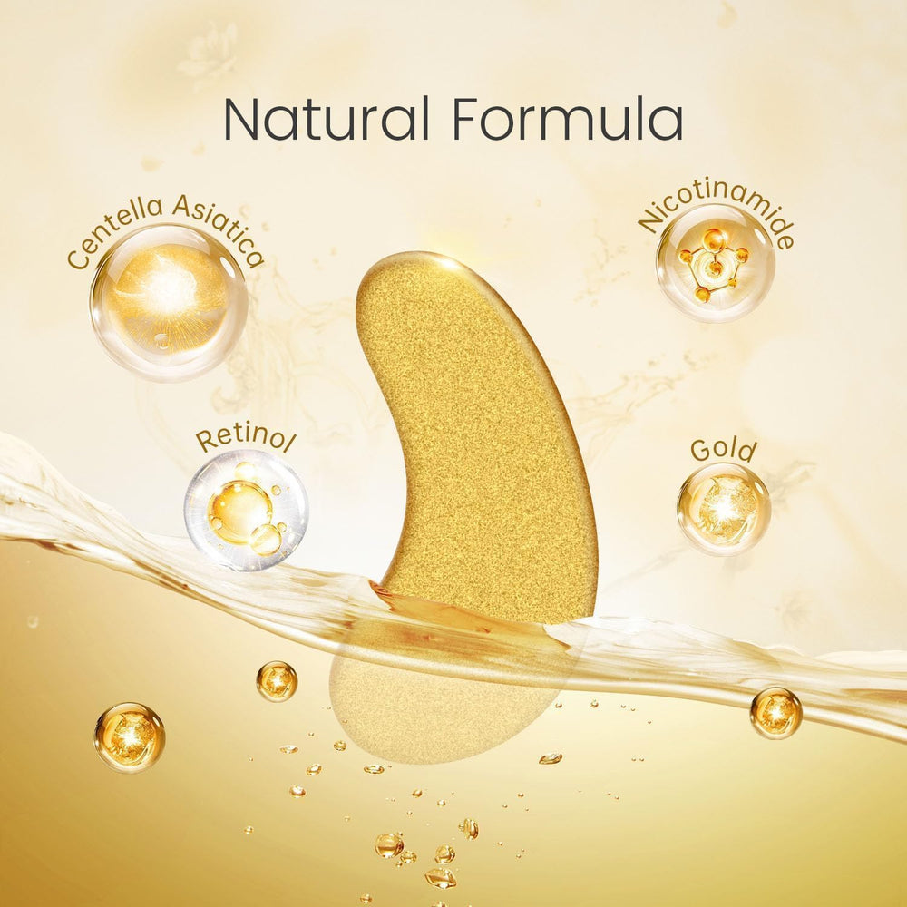 REDANHA 24K gold under-eye patch applied to the under-eye area for smoothing