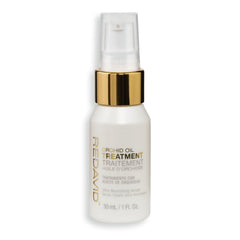 Redavid Orchid Oil bottle pour demonstrates frizz control and radiant shine for hair