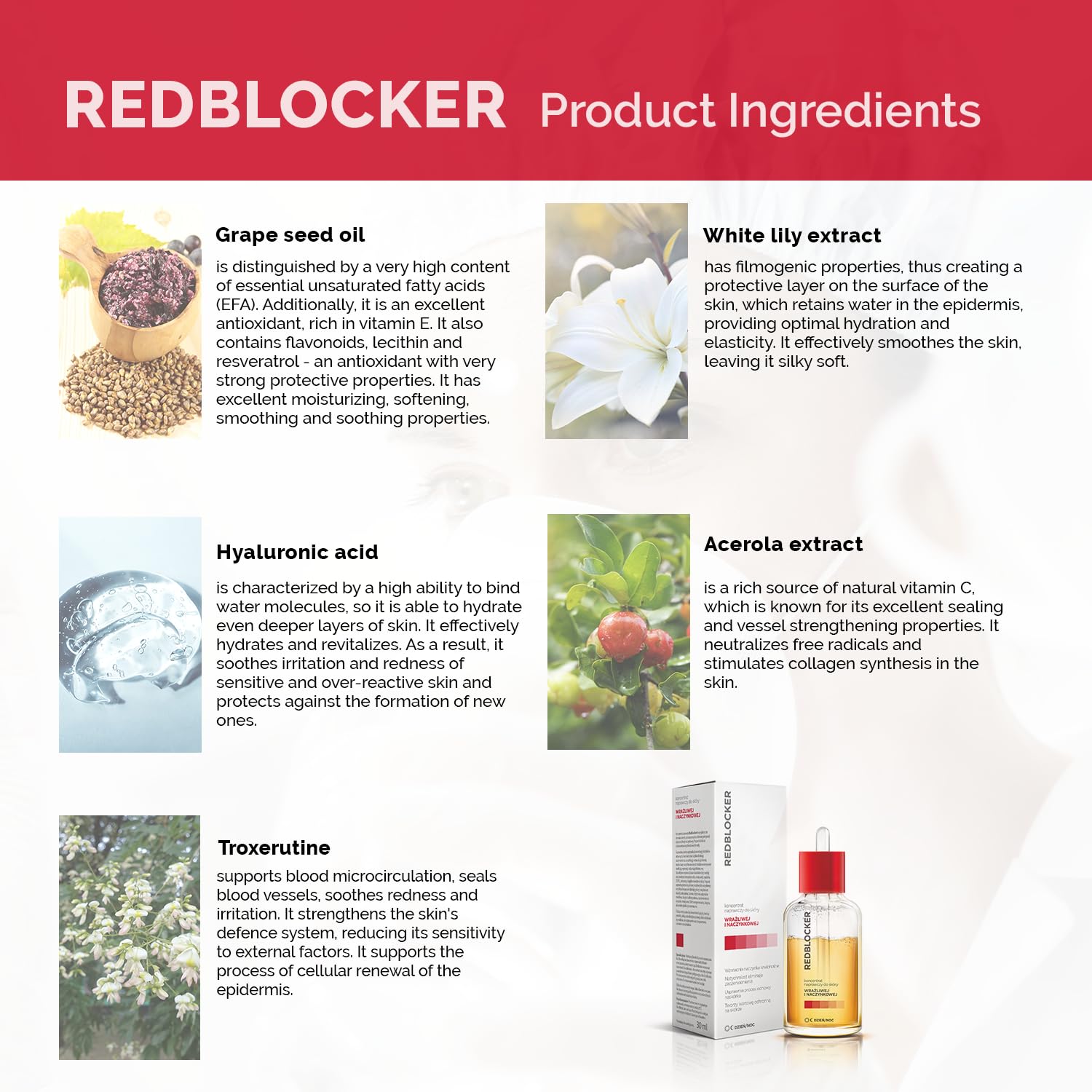 Redblocker Repair Concentrate being shaken to blend phases for even texture.