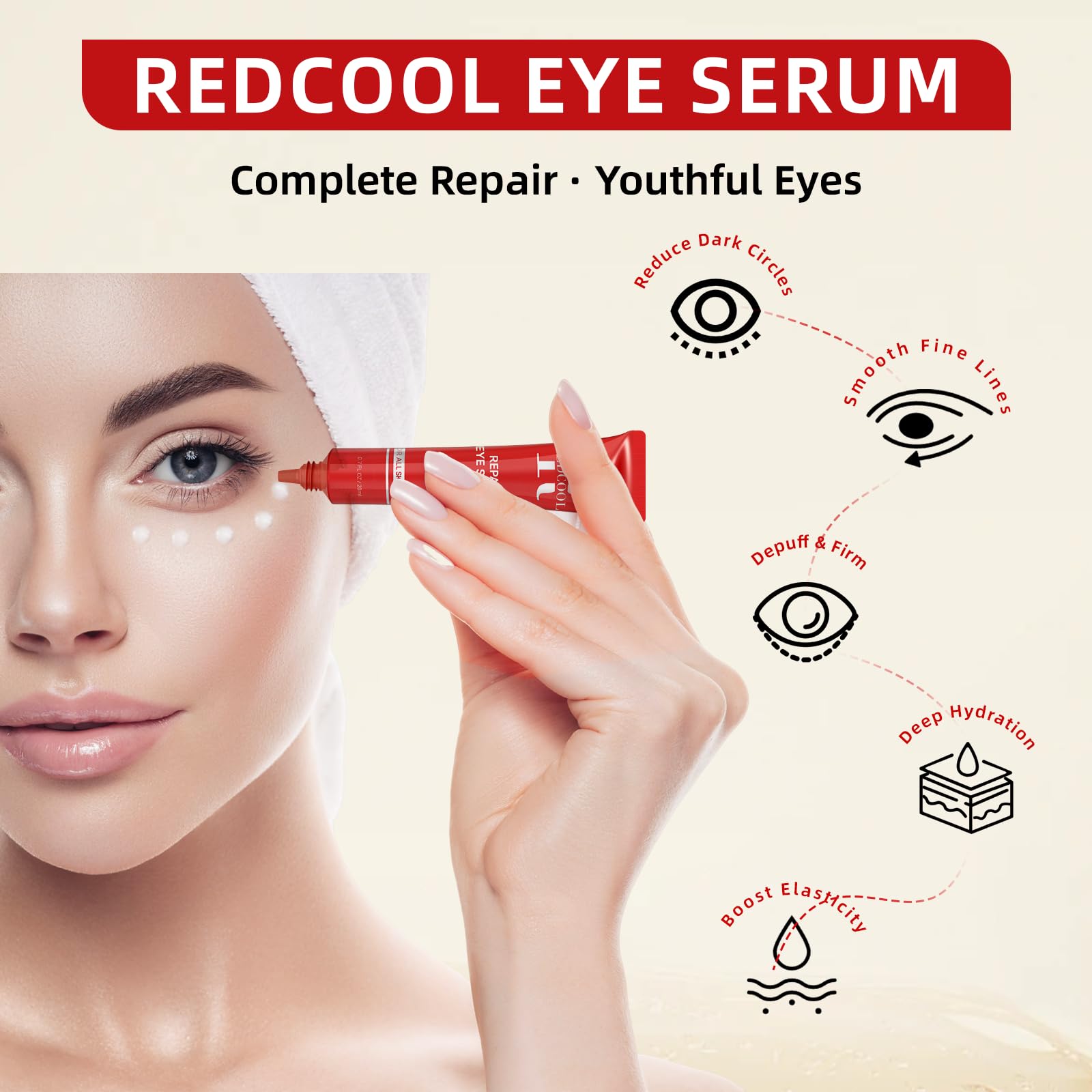 Redcool Caffeine Eye Serum qui éclaire le regard au réveil et réduit les cernes.