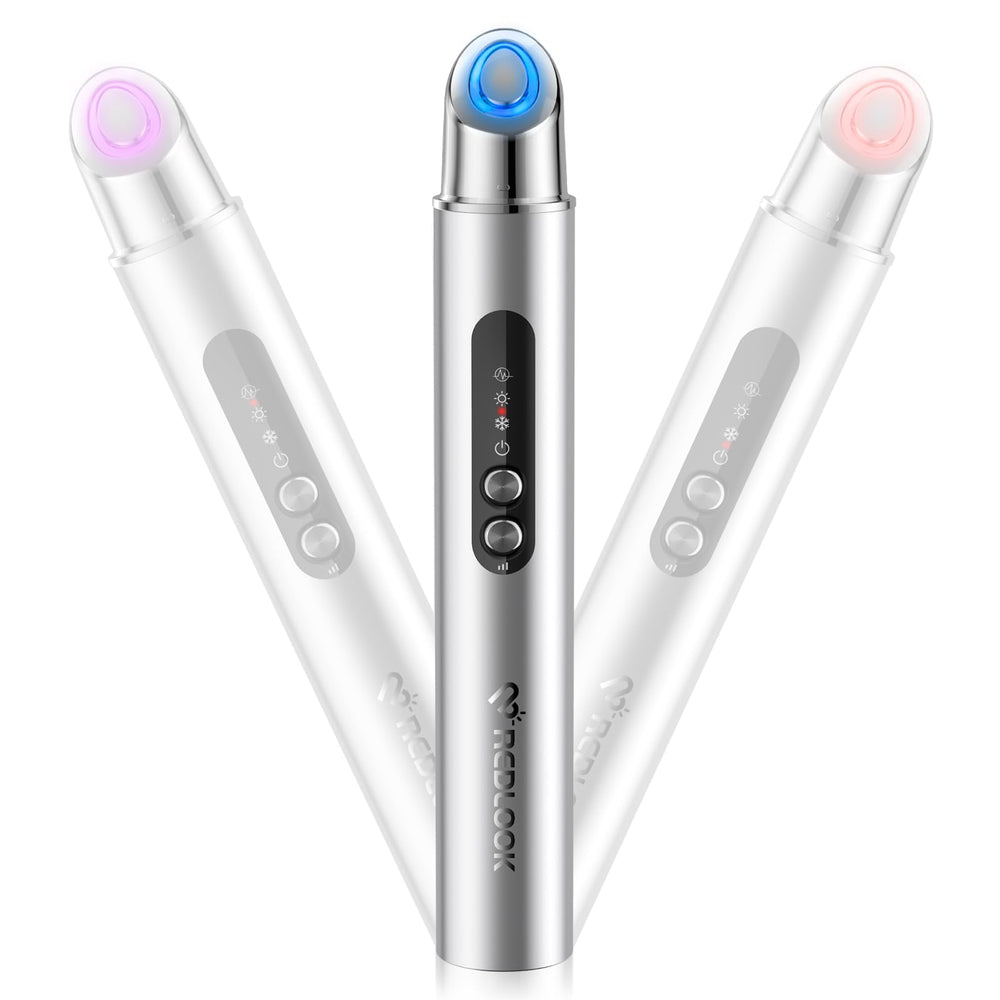 REDLOOK Depuffing Wand showing heat therapy for eye area