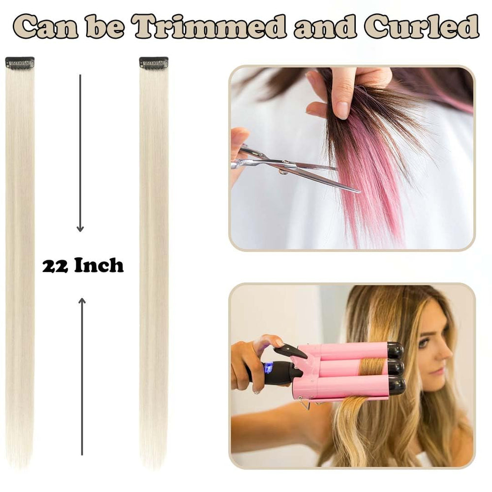 REDMENCO blonde clip-in extension piece 3 blends with natural tones for seamless look
