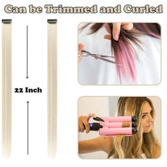 REDMENCO blonde clip-in extension piece 3 blends with natural tones for seamless look