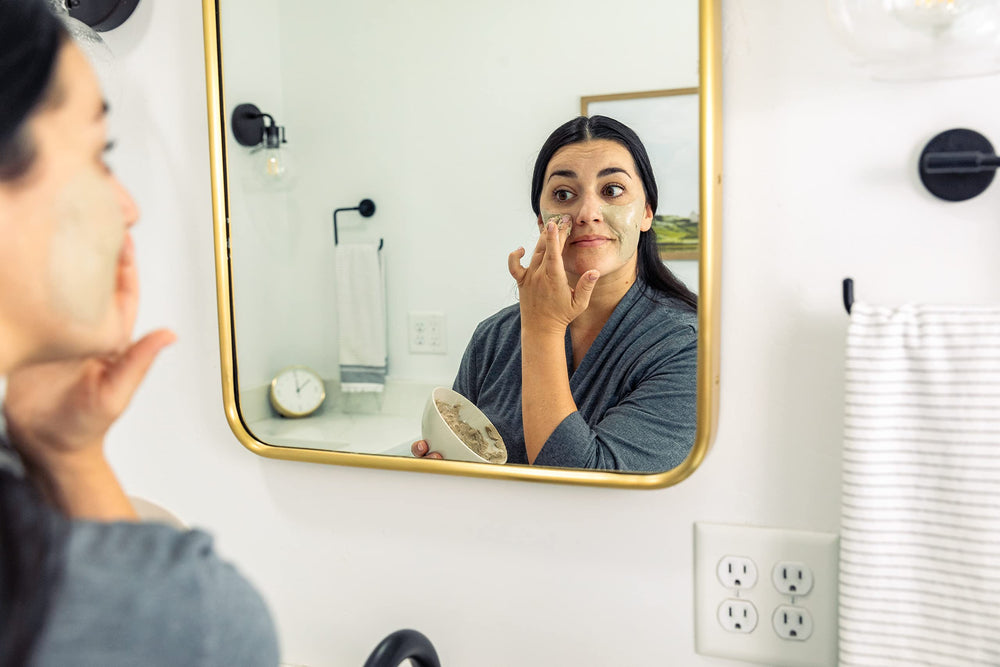 Redmond Clay used in spa-like mud routine for at-home care.