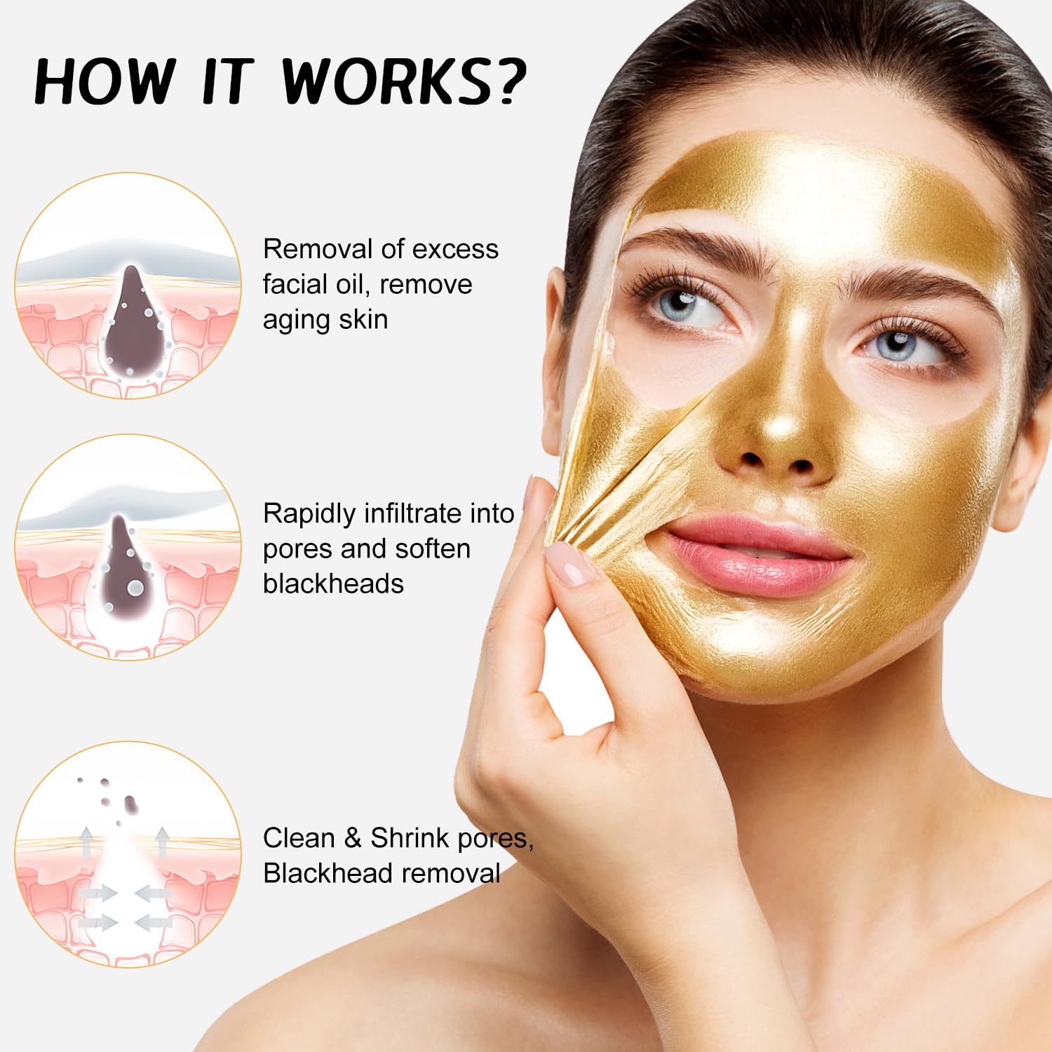 Rednow close-up gold-foil texture highlights premium formula