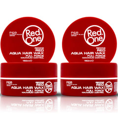 Redone Hair Wax Red bottle front view with strong hold concept.