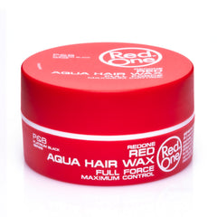 Redone Hair Wax Red bottle side view highlights premium gel-wax blend.