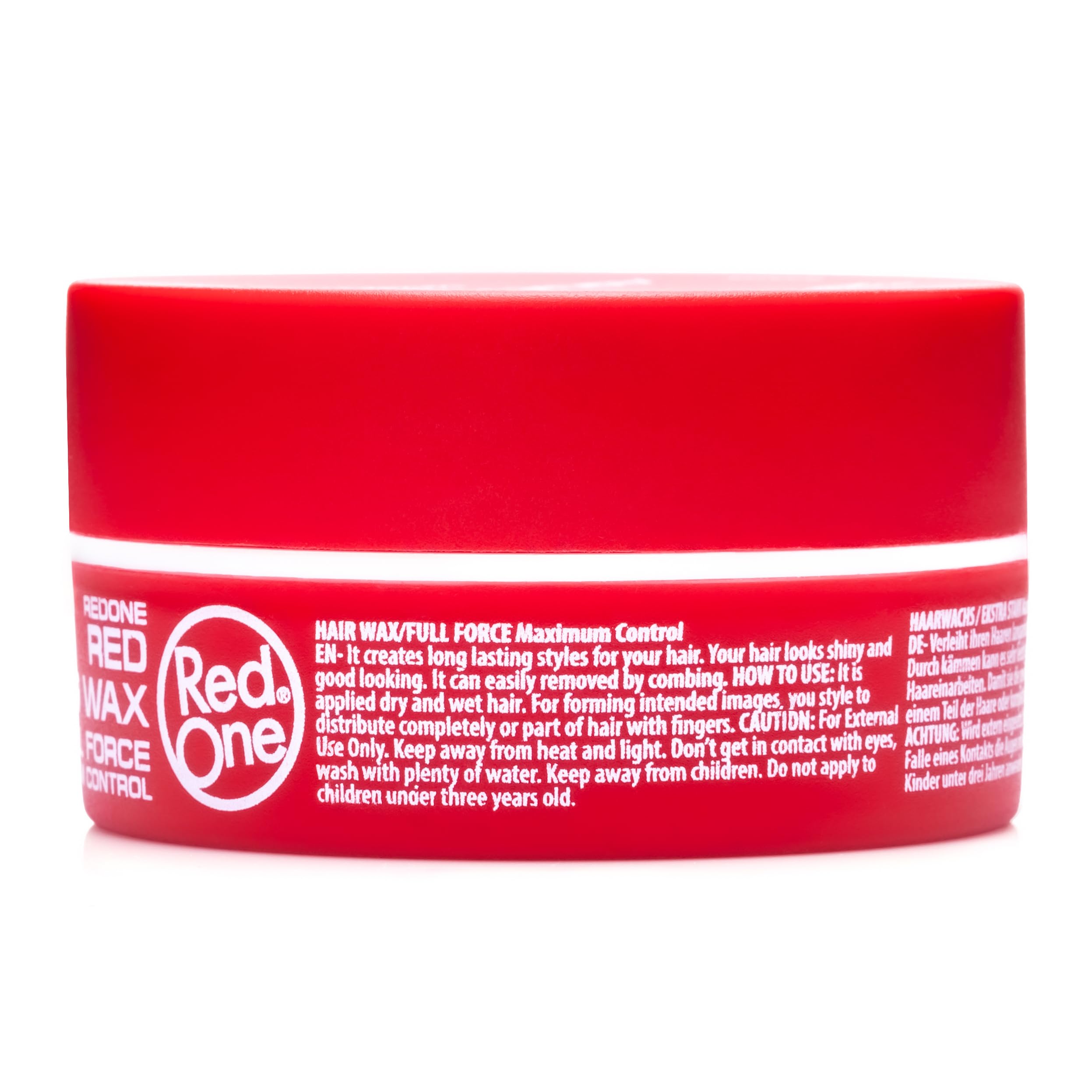 Redone Hair Wax Red glossy finish catches light for professional looks.