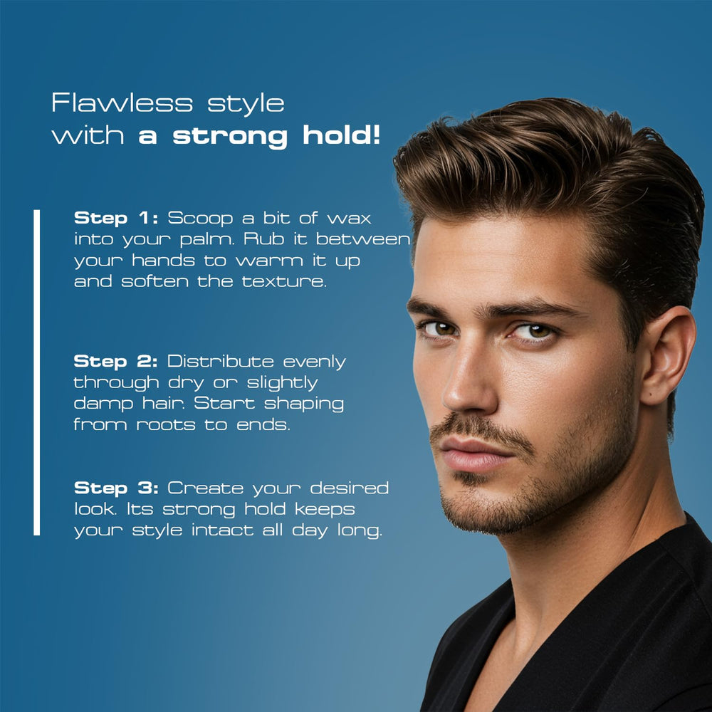 Redone Spider & Matte Wax Blue hair-application shows even distribution without residue